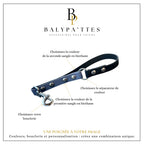 Poignée personnalisée pour chien, bicolore en biothane avec séparateur, en 16mm