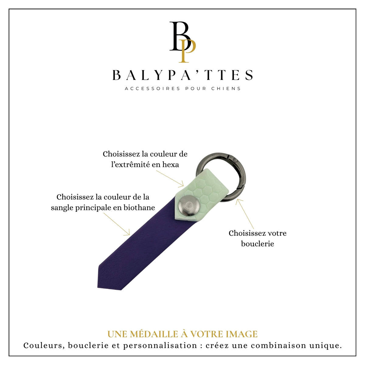 Médaille personnalisée pour chien, bi-matière en 19mm