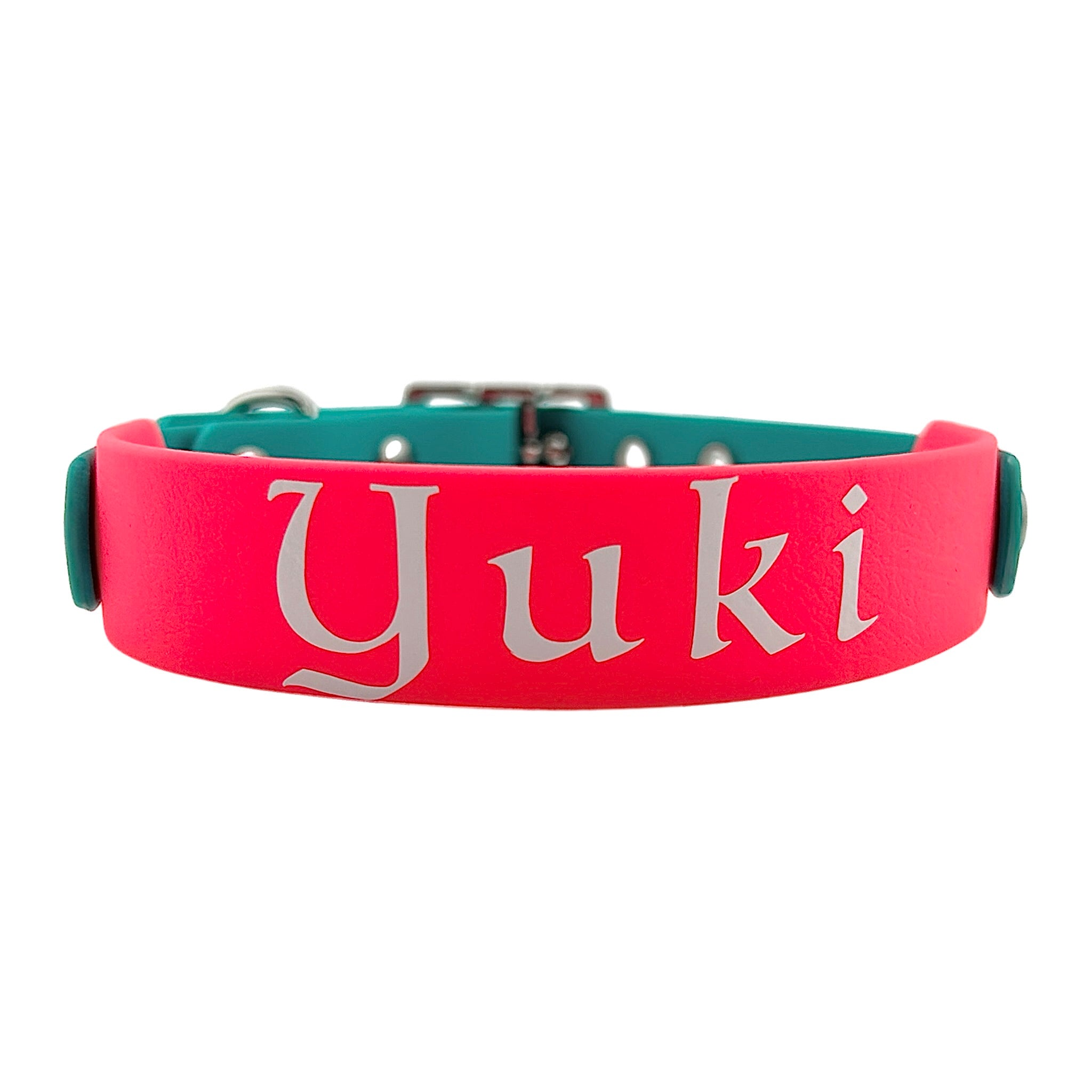 Collier bicolore YUKI en biothane 25mm