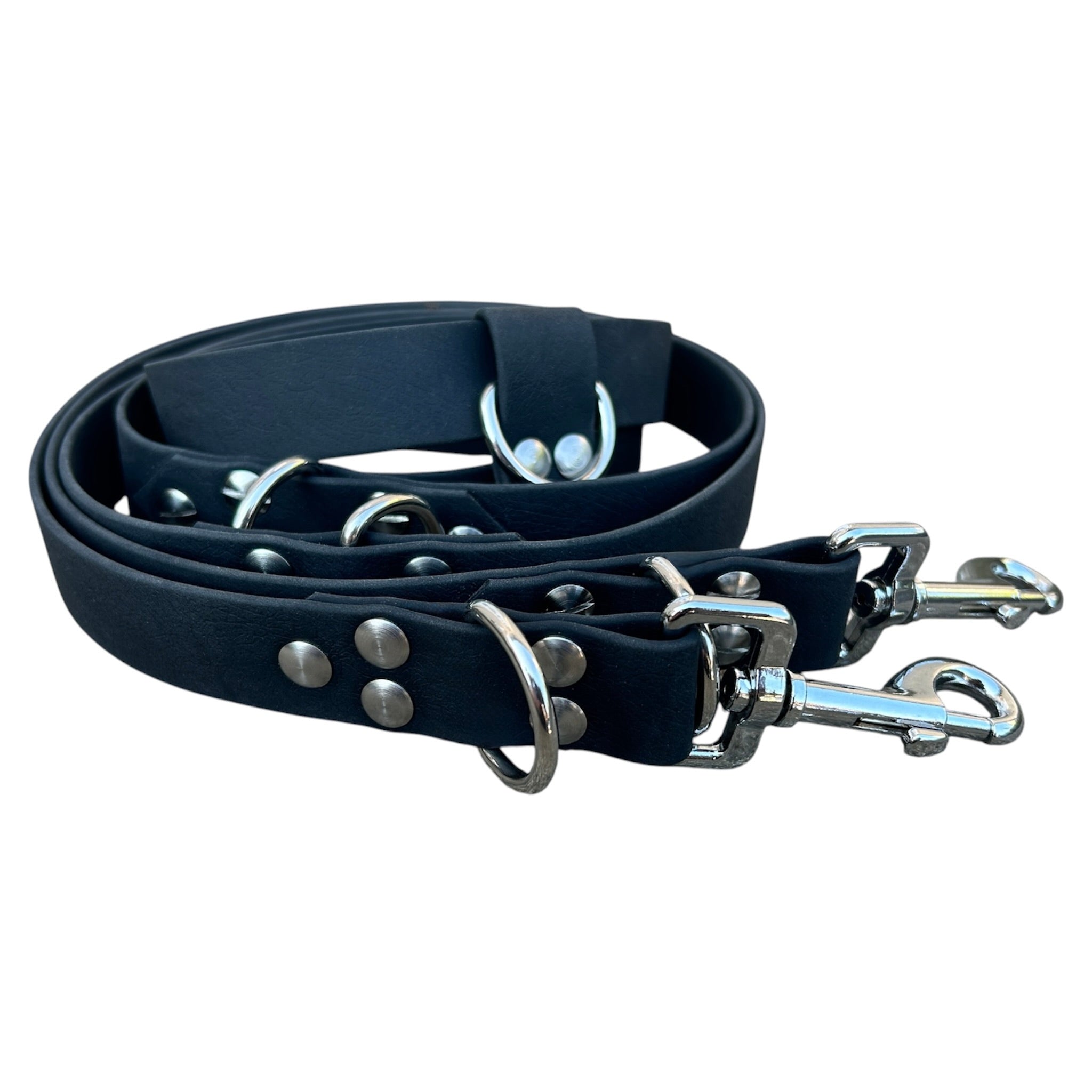Laisse multiposition personnalisée pour chien, unie en biothane