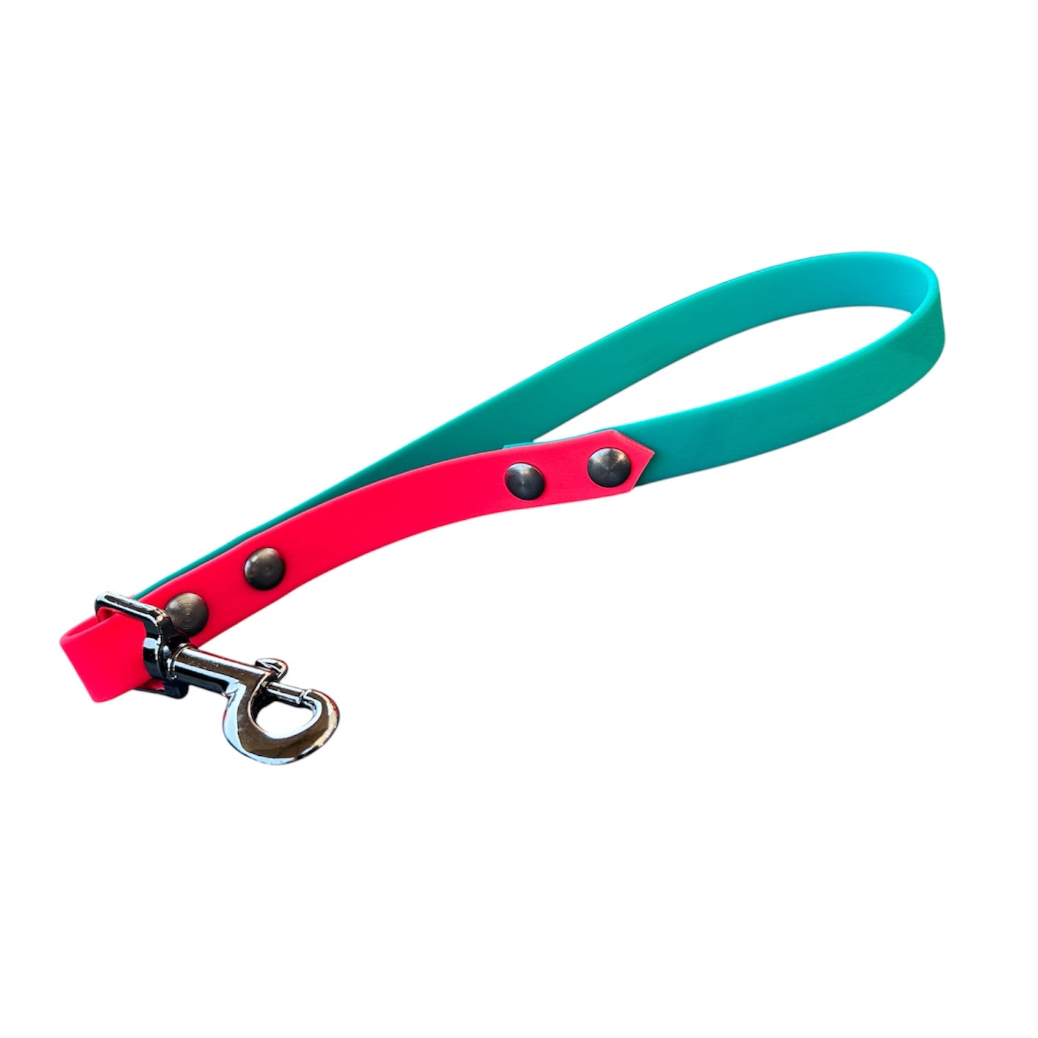 Poignée personnalisée pour chien, bicolore en biothane, en 16mm