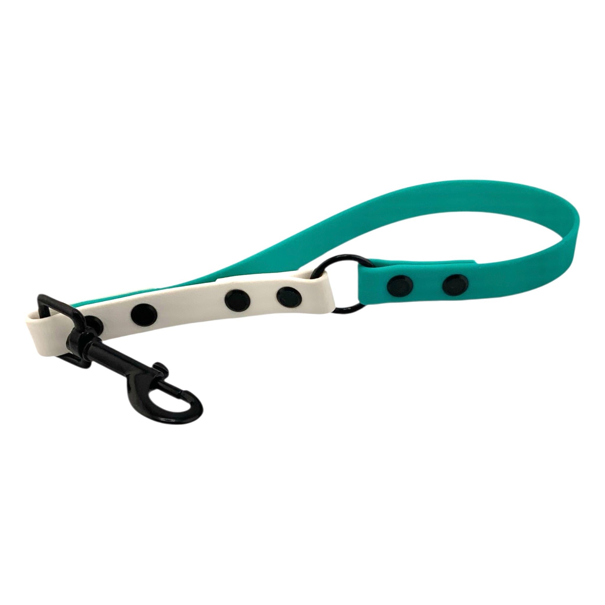 Poignée bicolore en biothane avec anneau